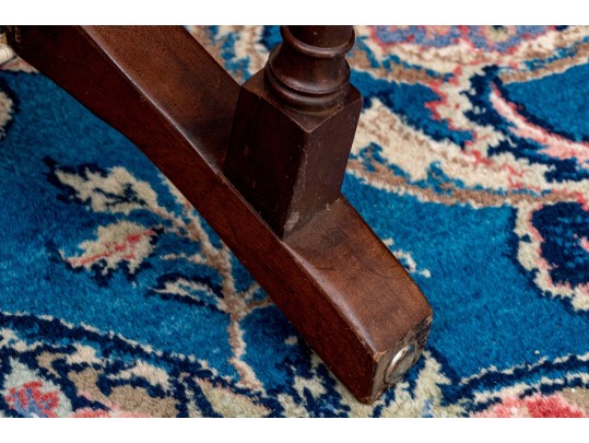 Antique Queen Anne Style Upholstered Wingback Armchair