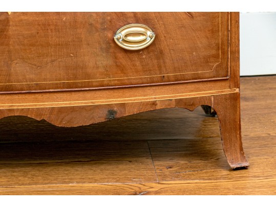 American Late Federal Mahogany Bow Front Chest Of Drawers, Ca. 1810-1830
