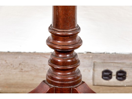 Georgian Style Mahogany Clover Form Tilt Top Wine Stand