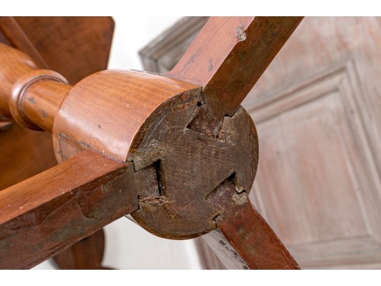 Antique Continental Walnut Tilt Top Spider Leg Wine Stand