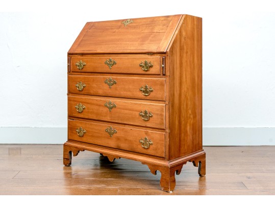 American New England Chippendale Light Mahogany Slant Front Desk, Ca. 1780-1800
