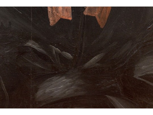 Antique Oil On Panel, Portrait Of A Woman