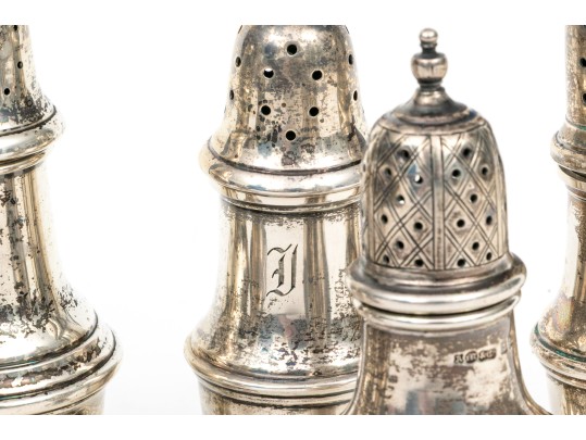 Collection Of Six Assorted Sterling Silver Casters, 8.95 Ozt.