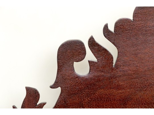 Antique Chippendale Style Looking Glass With Satinwood Inlay, 19th Century