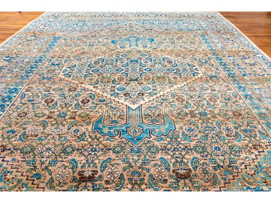 Antique Persian Hand-Knotted Wool Carpet, 11'-10