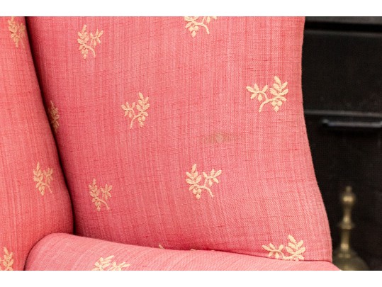 American Late Federal New England Upholstered Wingback Armchair, Ca. 1800-1820