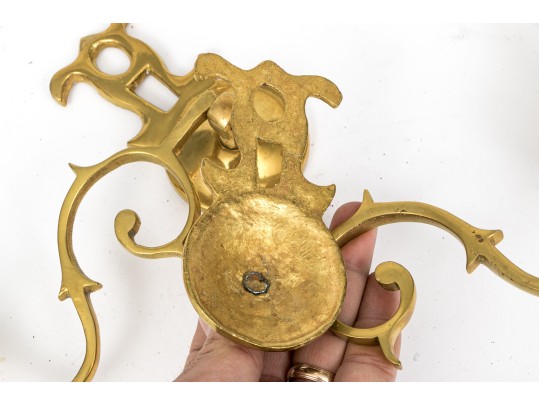 Collection Of Antique Brass Candlesticks