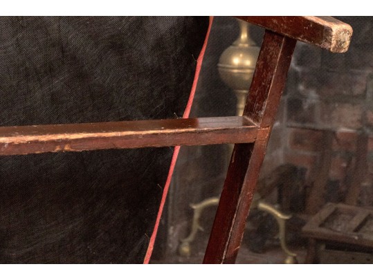 American Late Federal New England Upholstered Wingback Armchair, Ca. 1800-1820