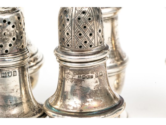 Collection Of Six Assorted Sterling Silver Casters, 8.95 Ozt.