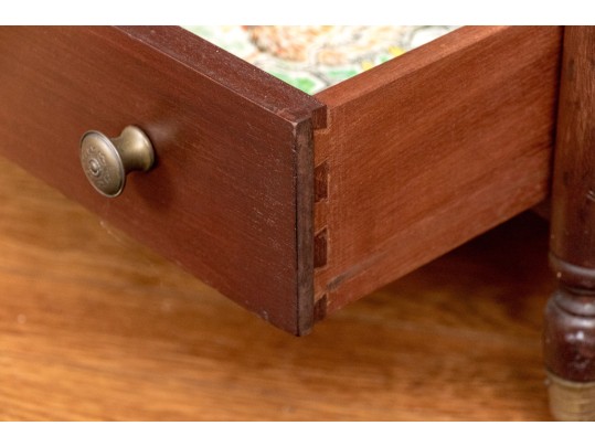 Federal Style Four Section Mahogany Canterbury On Casters, 20th Century