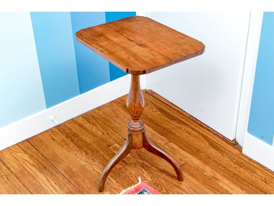 American Late Federal Well Figured Candle Stand, Ca. 1820-40, Probably Connecticut