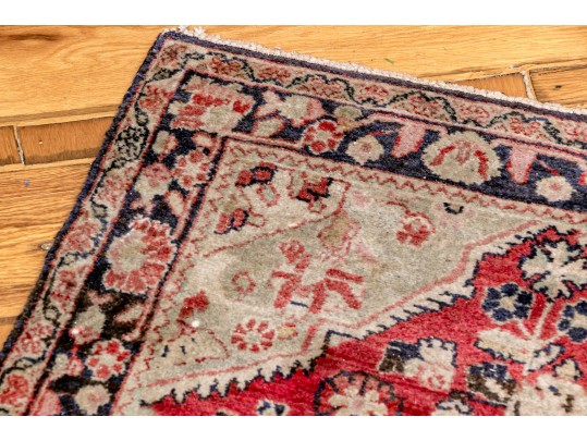 Hand-Knotted Persian Hamadan Accent Carpet, 4'-11 X 3'-5 1/2