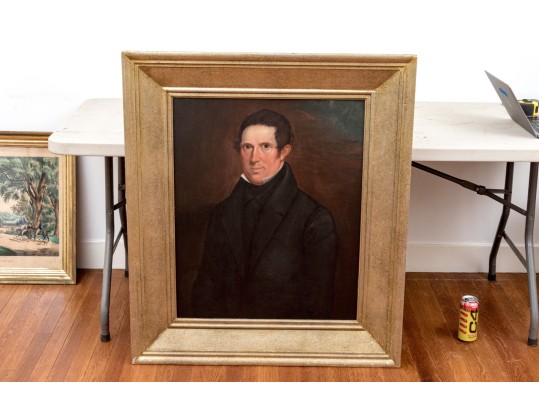 Antique Oil On Panel, Portrait Of A Man