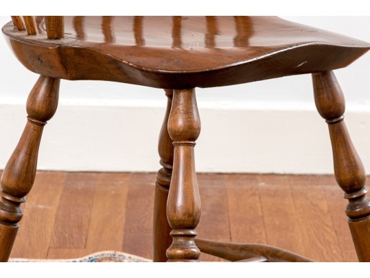 Quality New England Carved Windsor Hoop Back Armchair