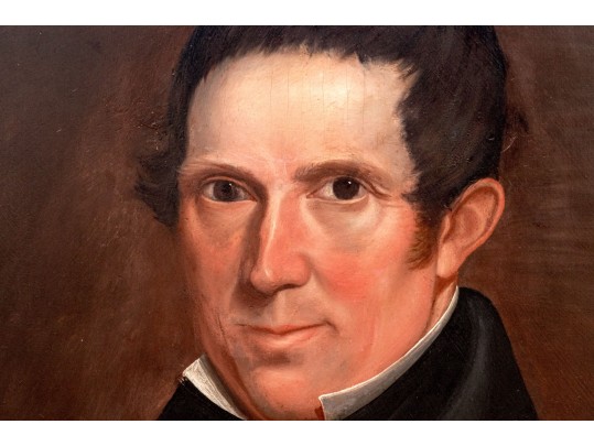 Antique Oil On Panel, Portrait Of A Man