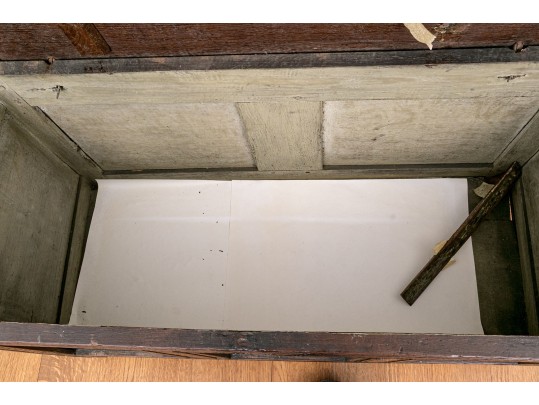 Antique British Carved Oak Coffer Chest, 18th Century