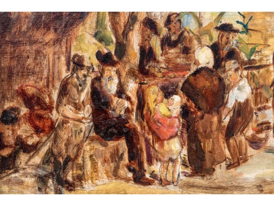 Theresa Bernstein (Polish-American, 1890-2002) Oil On Board, Rural Market With Figures