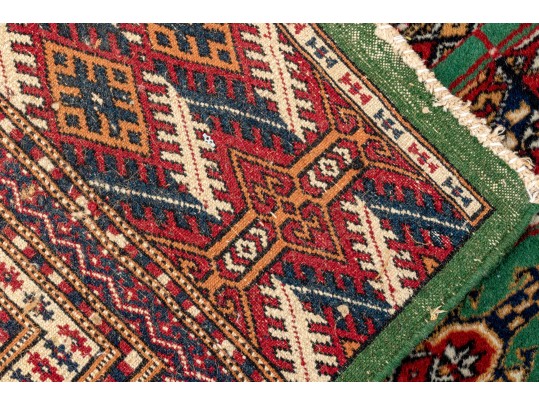 Hand-Knotted Wool Persian Bokhara Room Size Carpet, 10'-2 X 7'-4 1/4