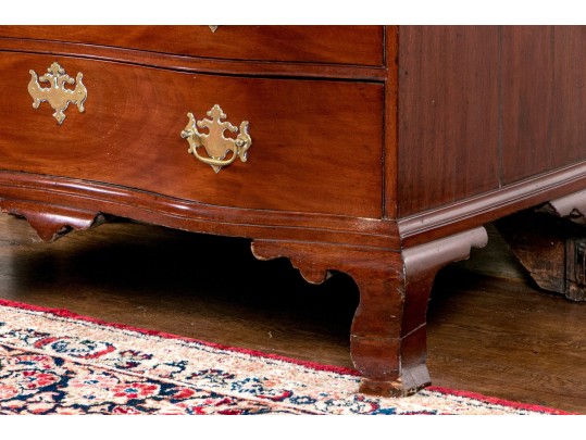 Massachusetts Mahogany Oxbow Slant Front Desk, Ca. 1760-80