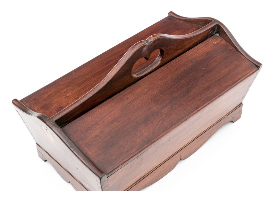 Pennsylvania Cherry Heart-Motif Cutlery Box, First Half 19th Century