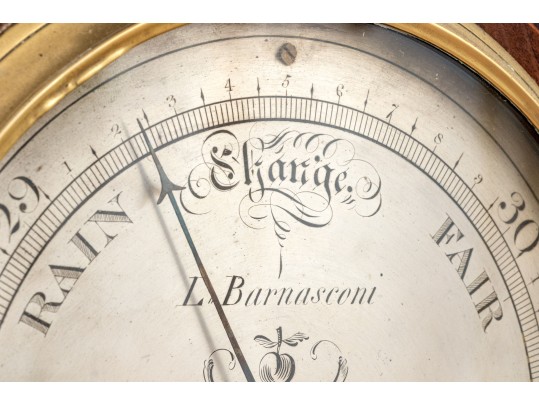19th Century Mahogany Wheel Barometer By L. Barnasconi Of Bath