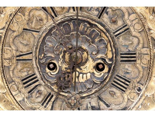 German Gilt Brass Rococco Style Mantle Clock, 19th Century