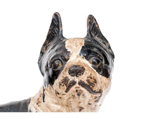 Antique Cast Iron Hand-painted Boston Terrier Doorstop