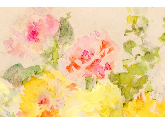 A.T. Gardin Watercolor On Paper, Still Life With Floral Bouquet