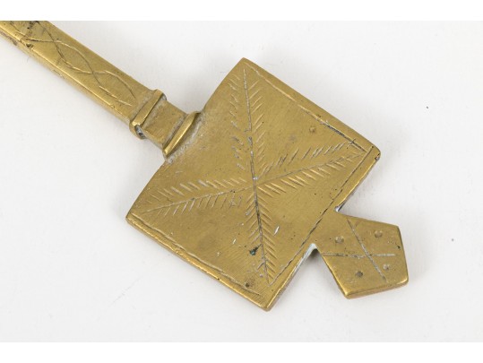 Antique Brass Handheld Coptic Cross