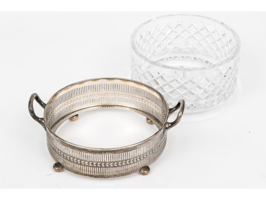 Black Star & Frost Steriling Silver Liner And Waterford Crystal Cachepot, 7.01 Ozt. 