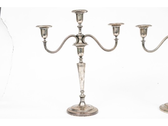 Pair Of Tiffany & Co. Sterling Silver Candelabra, 70.74 Ozt.