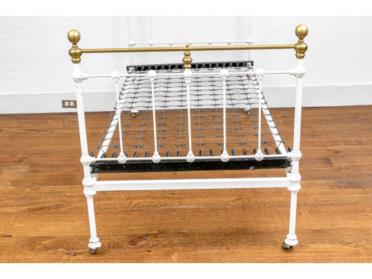 Antique Cast Iron And Brass Bed Frame