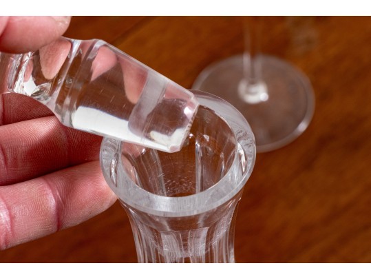 Waterford Lidded Decanter With Four Goblets