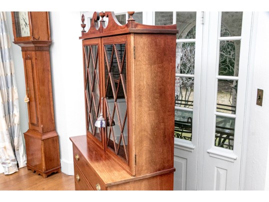 Antique American Centennial Federal Style Bookcase Cabinet