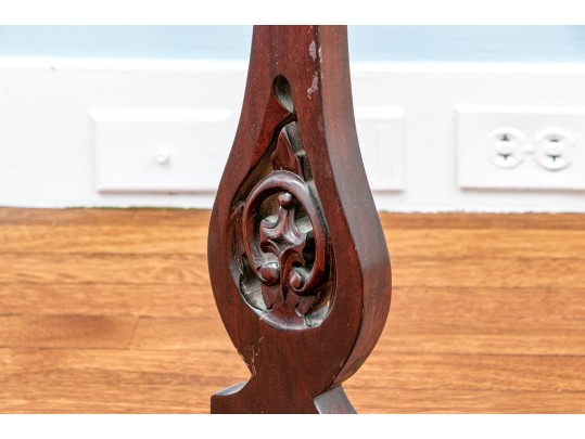 Antique Carved Mahogany Quilt Stand, Ca. 1840-60