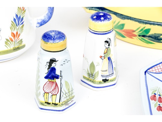 Collection Of Ten French Quimper Ceramics