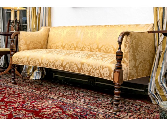 Fine New England Federal Sofa Maple Inlaid Mahogany Sofa, Ca. 1810-30 