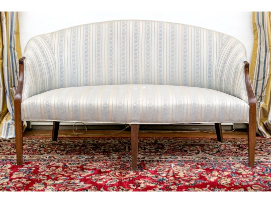 American 19th Century Five Leg Upholstered Settee