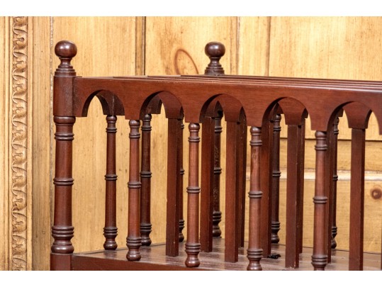 Federal Style Four Section Mahogany Canterbury On Casters, 20th Century