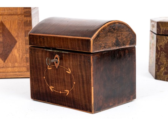 Trio Of Antique Tea Caddies