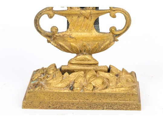 A Great Pair Of 19th Century Gilt Brass Floral Form Garnitures