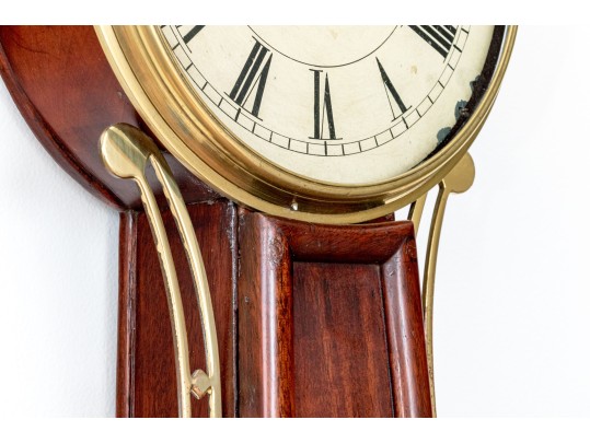 Massachusetts Mahogany Federal Banjo Clock, Ca. 1800-1820