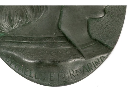 Pair Of Antique Cast Bronze Italian Cameo Plaques