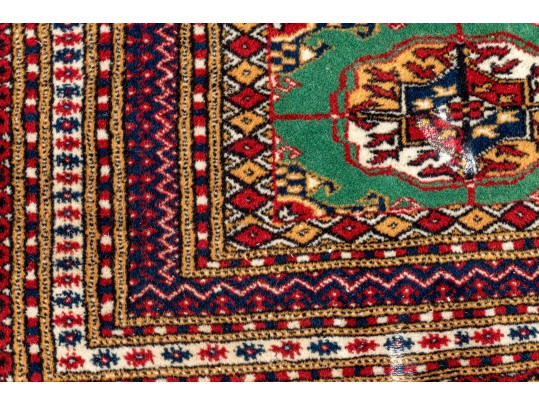 Hand-Knotted Wool Persian Bokhara Room Size Carpet, 10'-2 X 7'-4 1/4