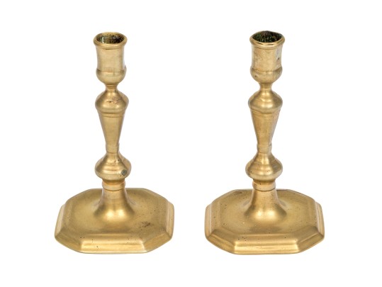 Pair Of Antique Brass Candlesticks