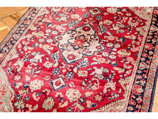 Hand-Knotted Persian Hamadan Accent Carpet, 4'-11 X 3'-5 1/2