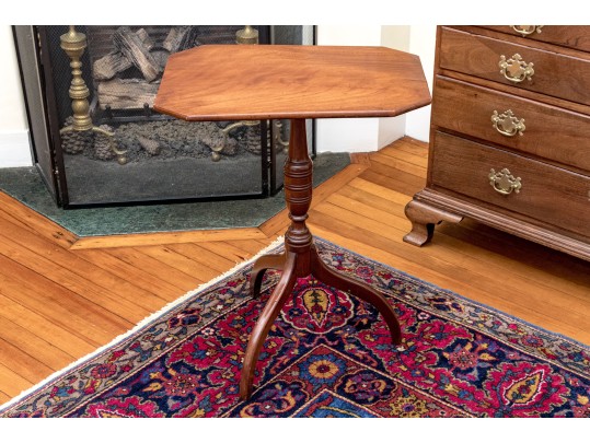 American Federal Tilt Top Mahogany Spider Leg Candle Stand, Ca. 1800-20