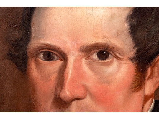 Antique Oil On Panel, Portrait Of A Man