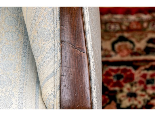 American 19th Century Five Leg Upholstered Settee