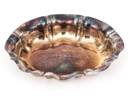 Italian Gianmaria Buccellati Sterling Silver Oval Bowl, 7.58 Ozt.